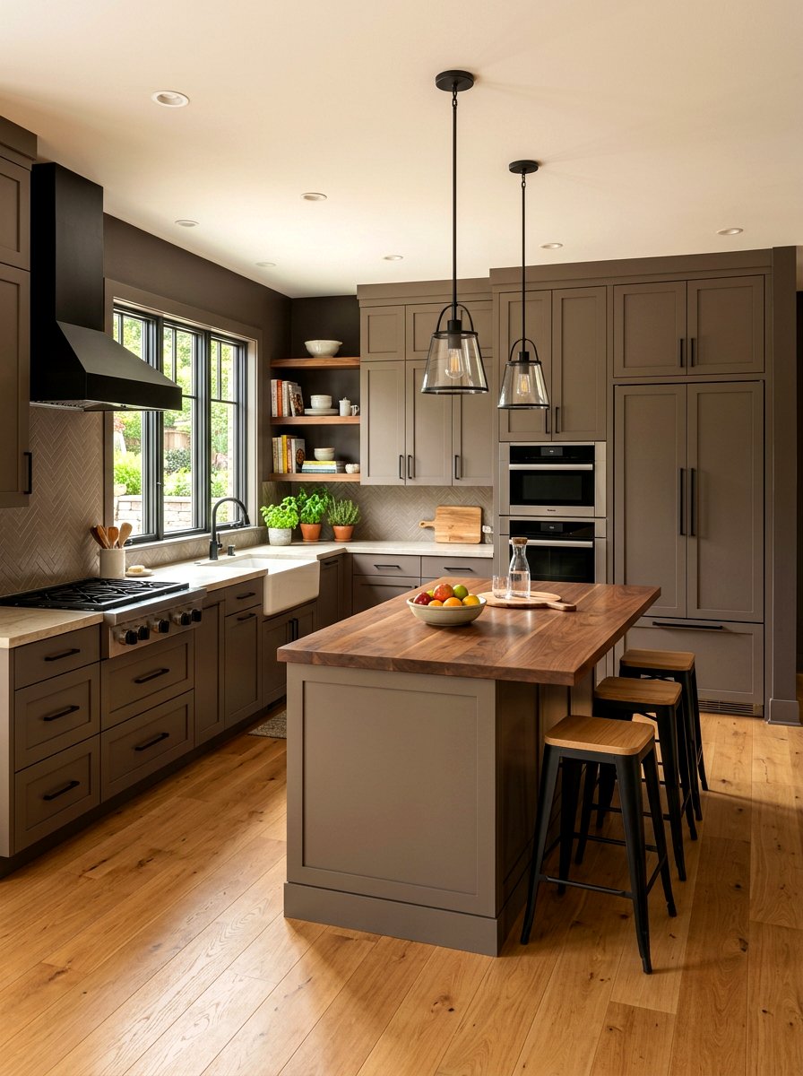 Taupe kitchen - 30 color drenched kitchen ideas