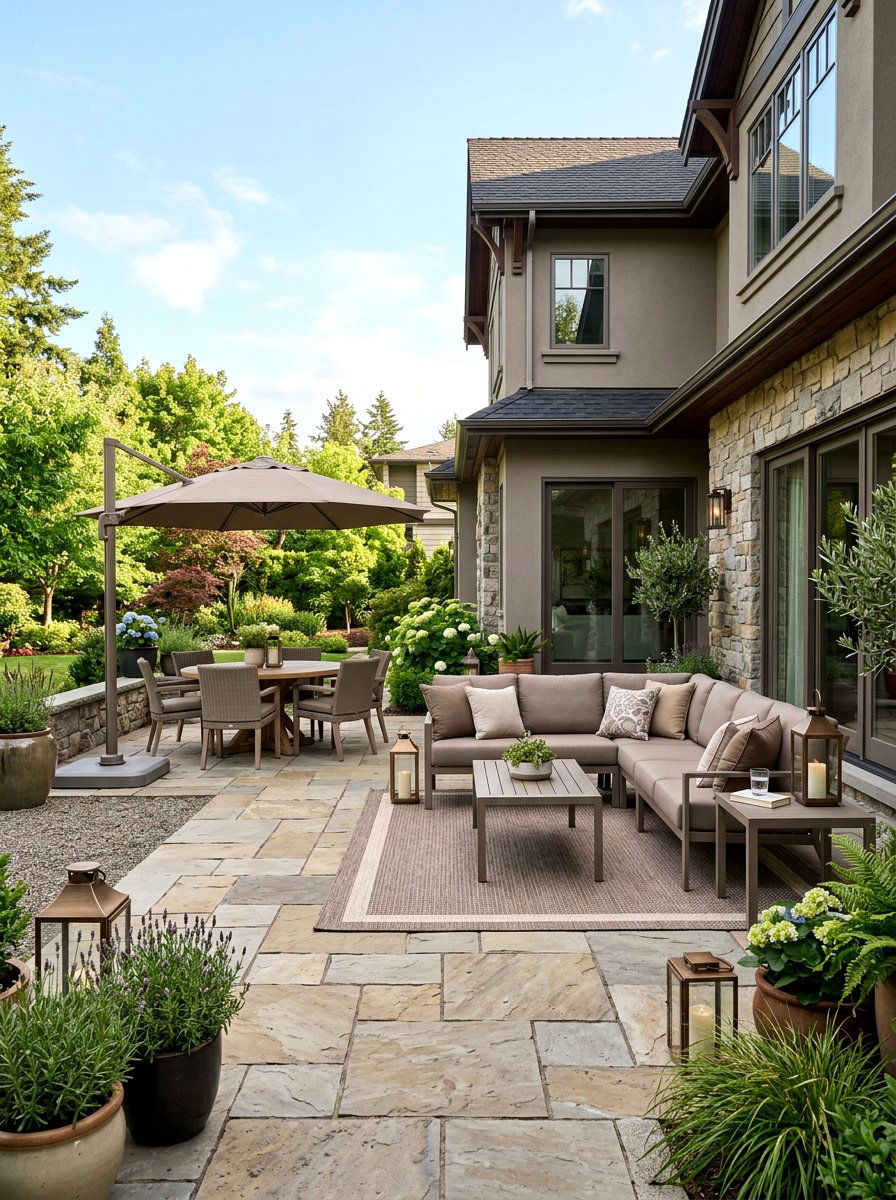 Taupe outdoor patio - 30 taupe room ideas