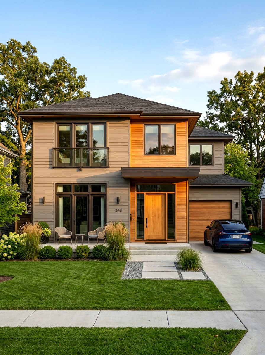 Taupe siding - 30 house siding color ideas
