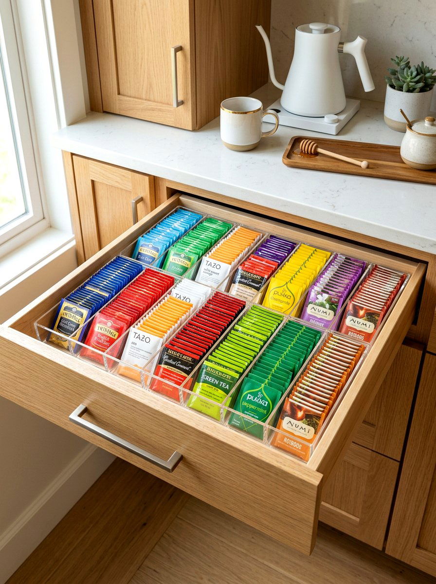 Tea Bag Drawer Organizer - 30 organizing kitchen drawers ideas