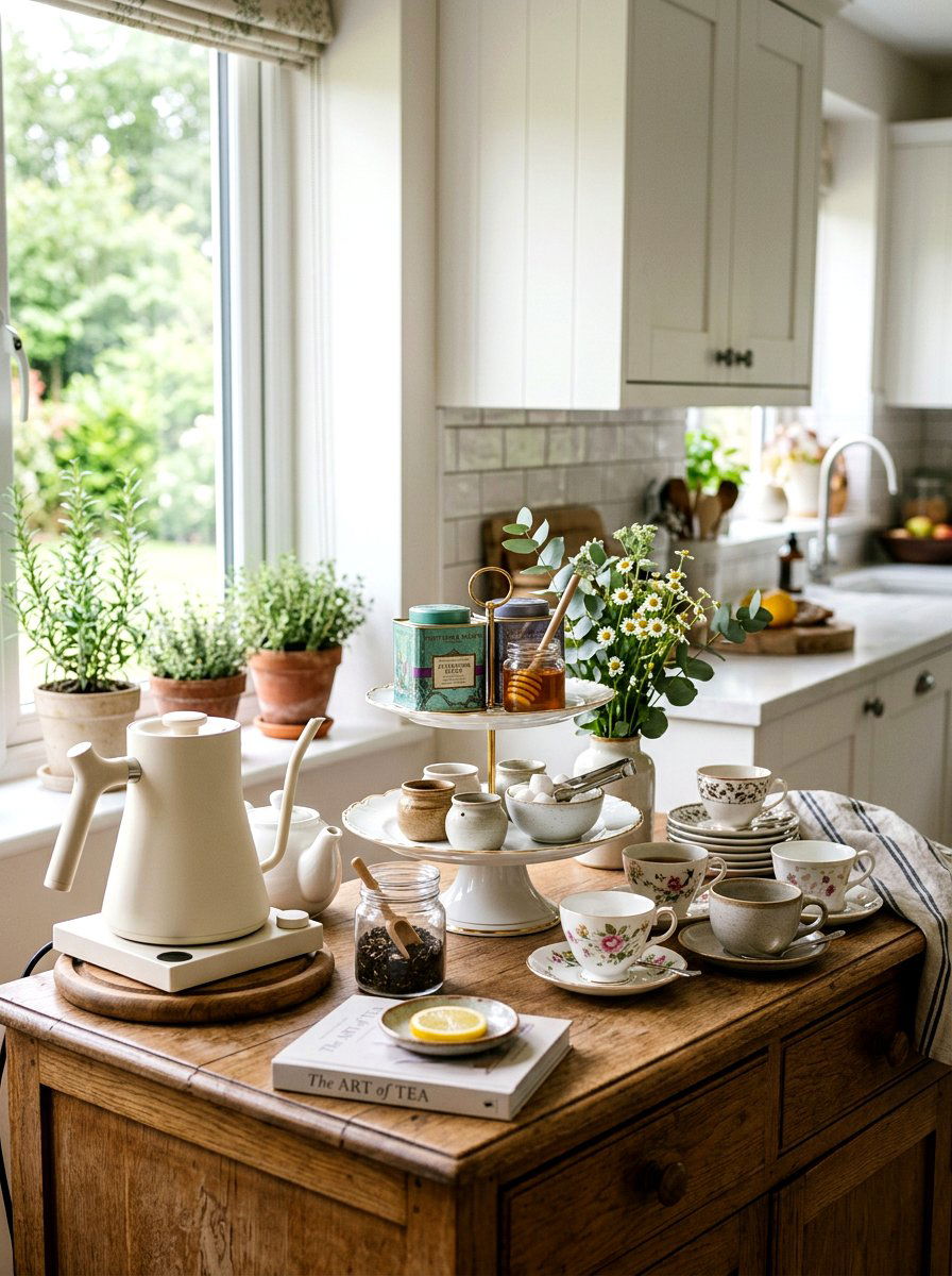 Tea Bar Cake Stand - 30 cake stand kitchen styling ideas