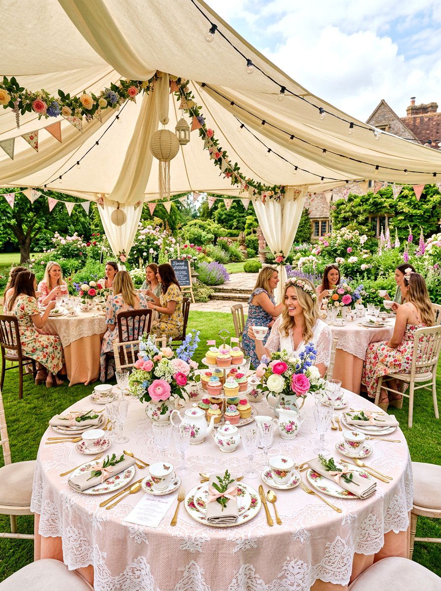 Tea Party Theme - 30 backyard bridal brunch ideas
