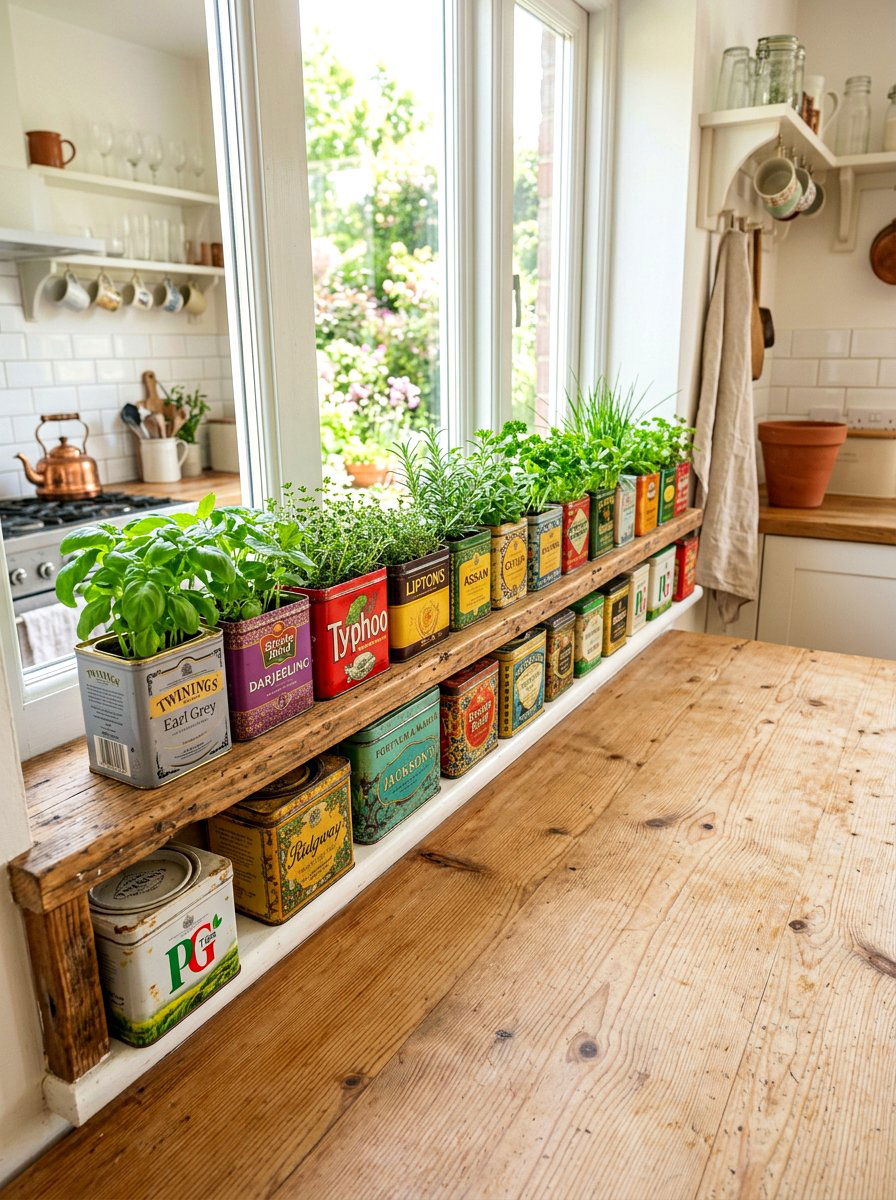 Tea Tin Garden - 30 budget vertical garden ideas