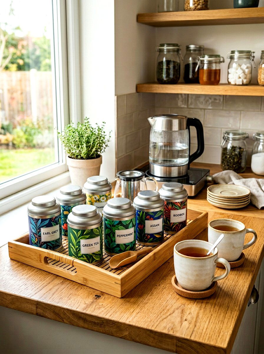 Tea tin labels - 30 label organization ideas