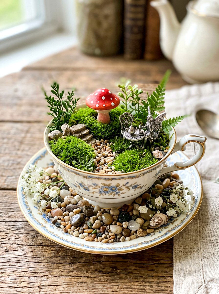 Teacup Fairy Garden - 30 fairy garden ideas