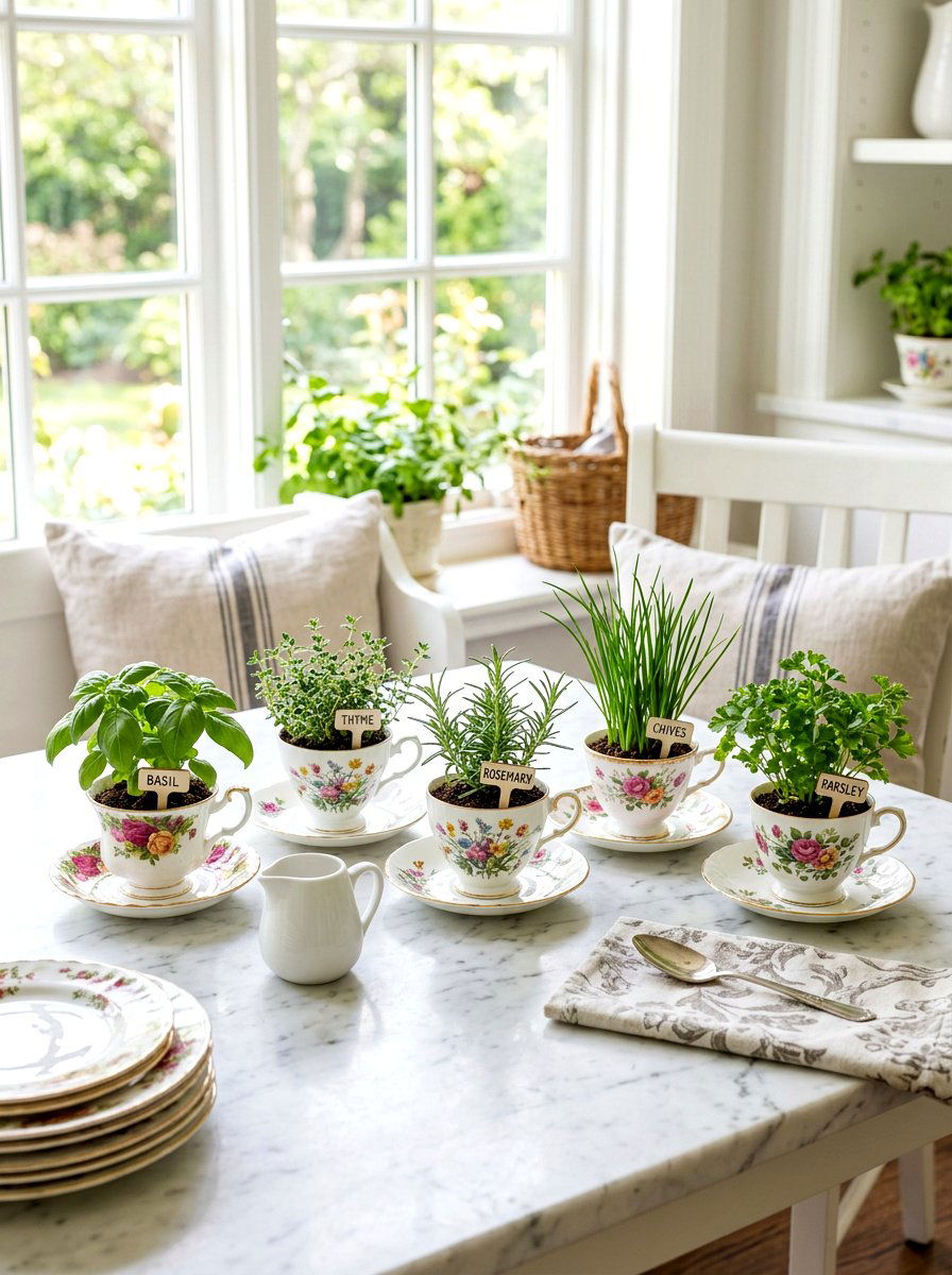 Teacup Herb Garden Collection - 30 small herb garden ideas