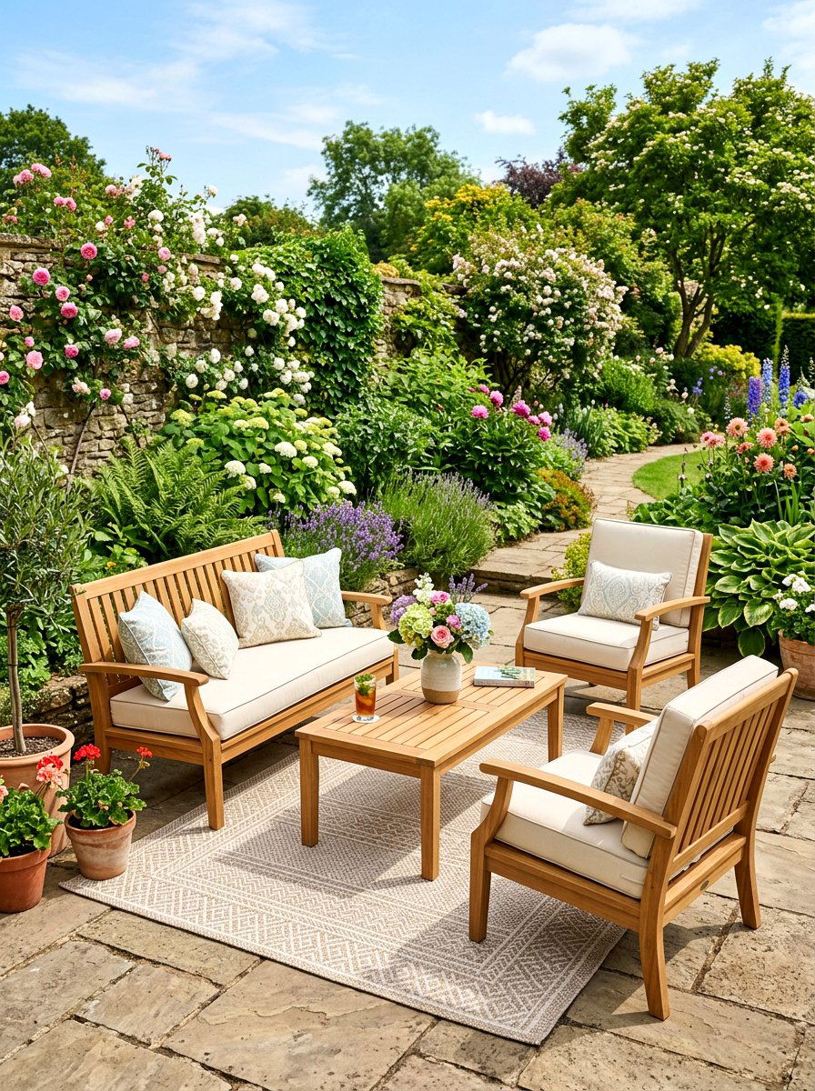Teak Conversation Set - 30 terrace seating ideas