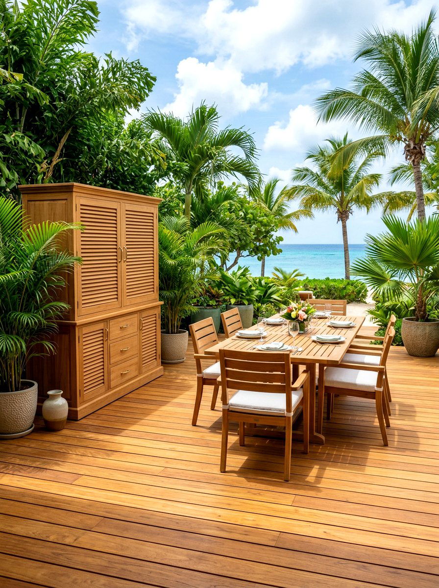 Teak Deck Cabinet - 30 patio storage cabinet ideas