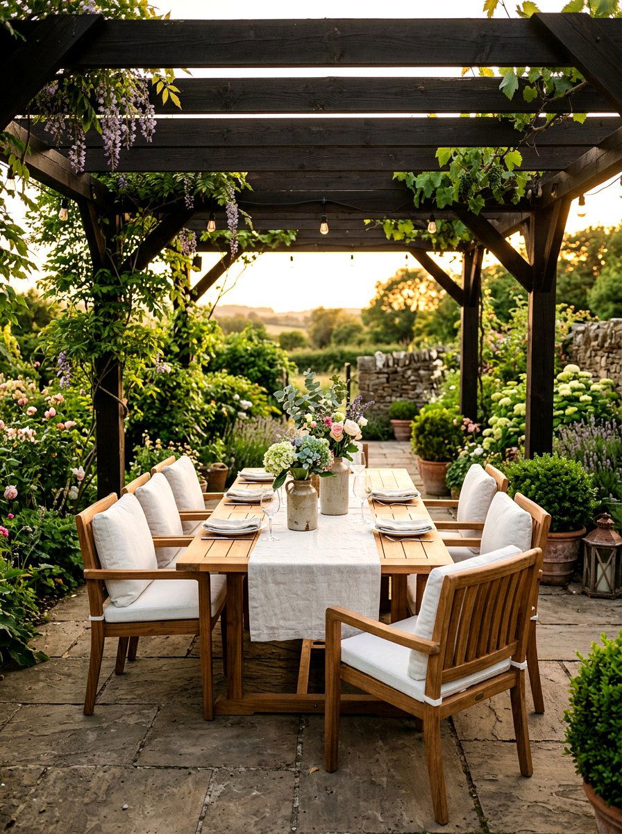 Teak Dining Set - 30 garden furniture ideas