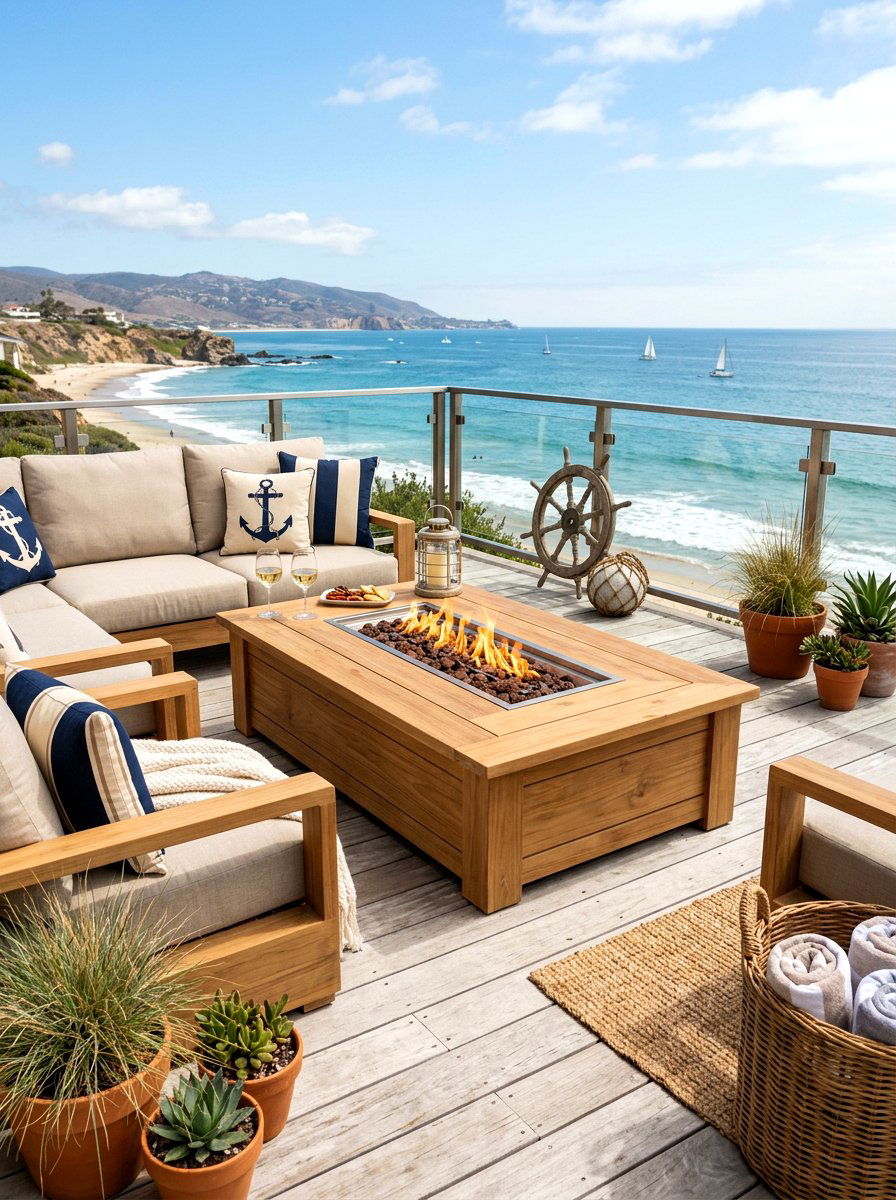 Teak Fire Table - 30 deck fire table ideas