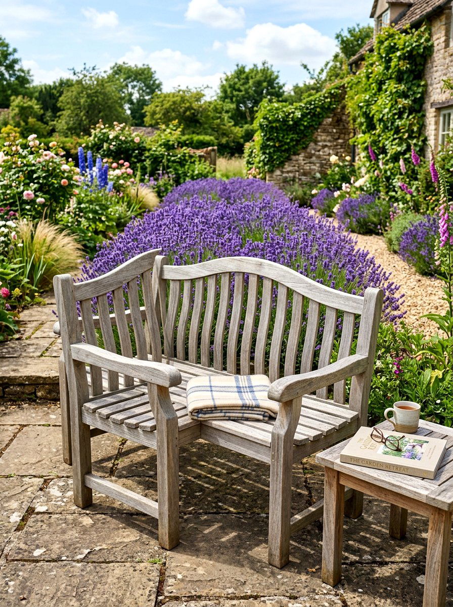 Teak Garden Bench - 30 front porch bench ideas