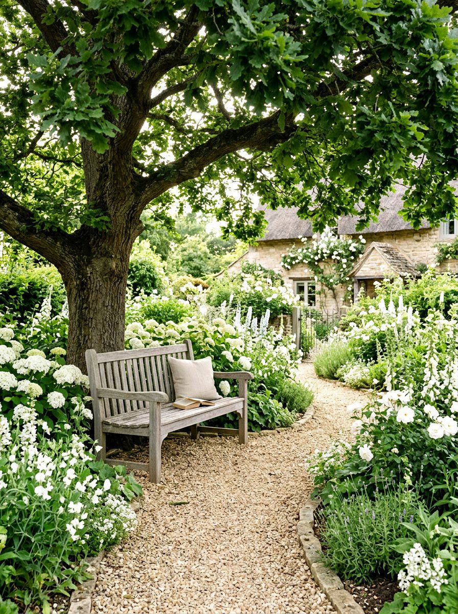 Teak Garden Bench - 30 Nancy Meyers garden ideas