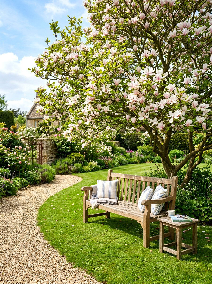 Teak Garden Bench - 30 year round garden ideas