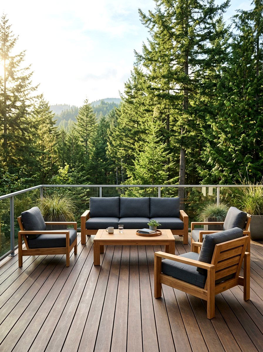 Teak Lounge Set - 30 modern outdoor furniture ideas