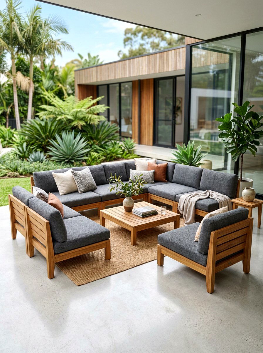 Teak Modular Lounge - 30 teak patio furniture ideas