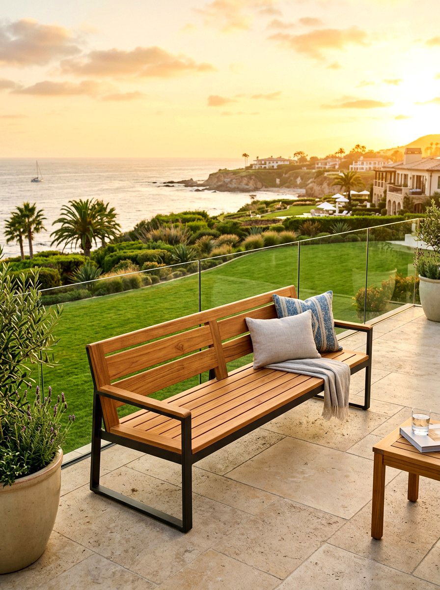 Teak Outdoor Bench - 30 garden bench ideas