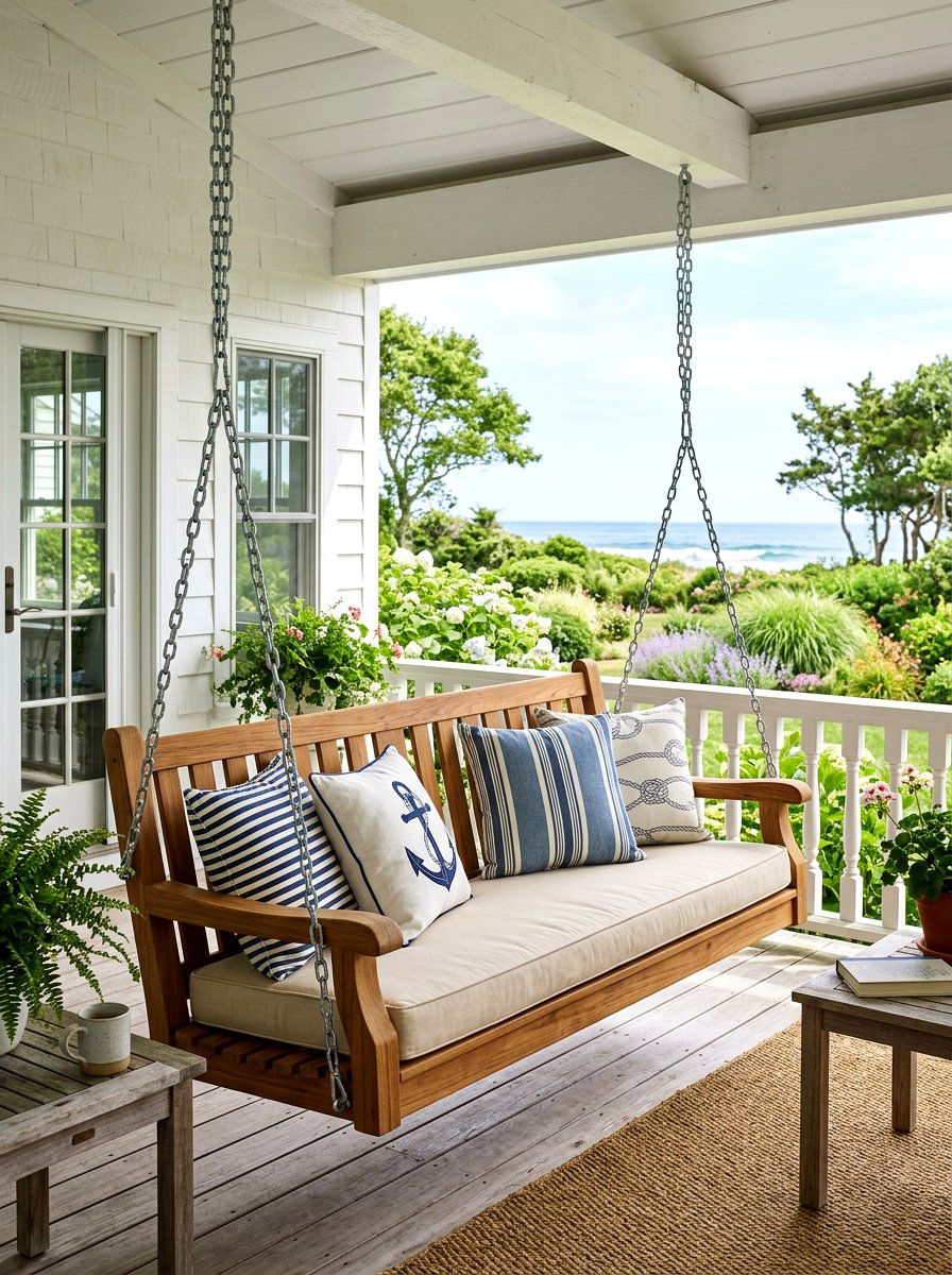 Teak Porch Swing - 30 teak patio furniture ideas