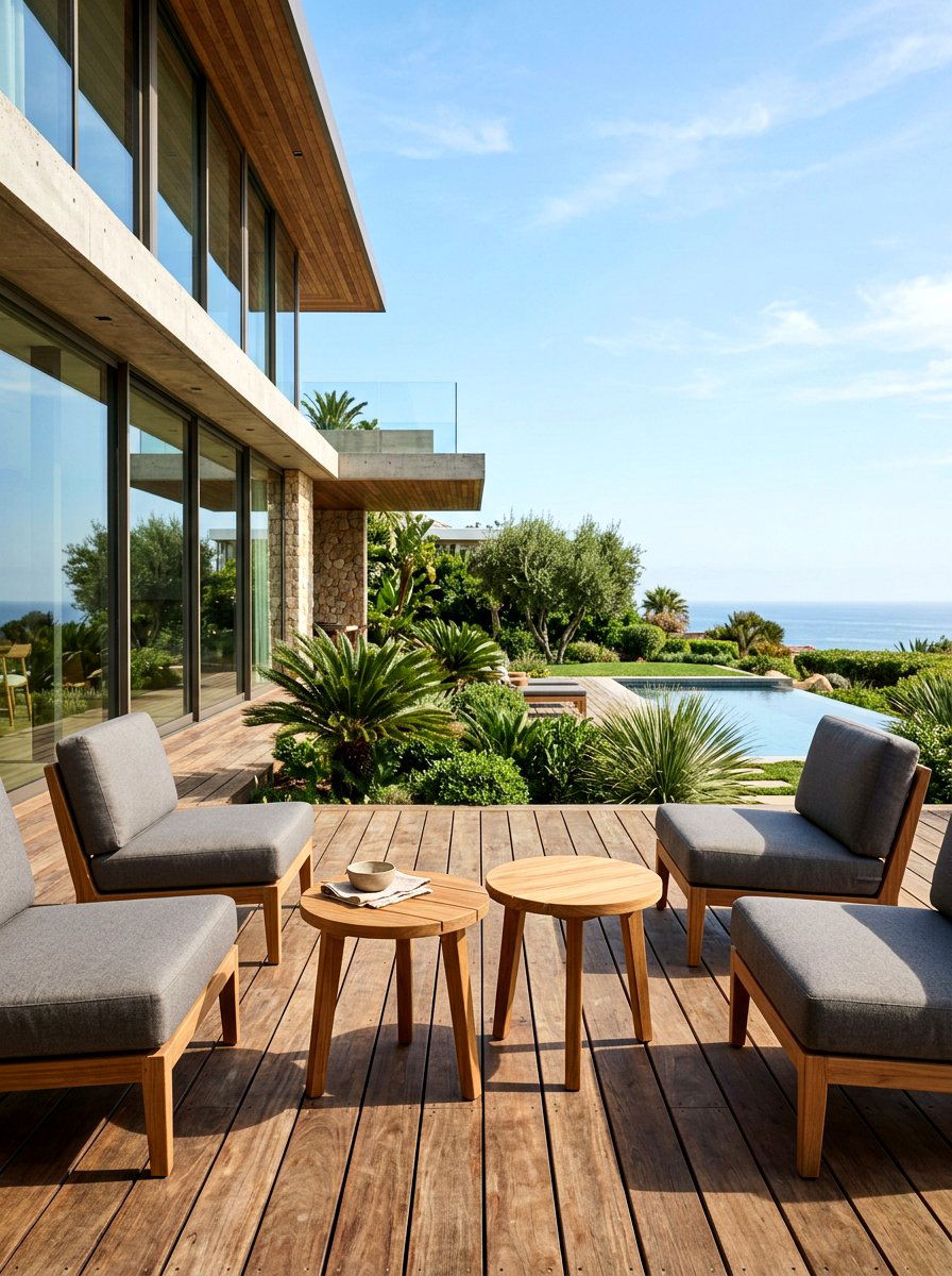 Teak Side Table Set - 30 teak patio furniture ideas