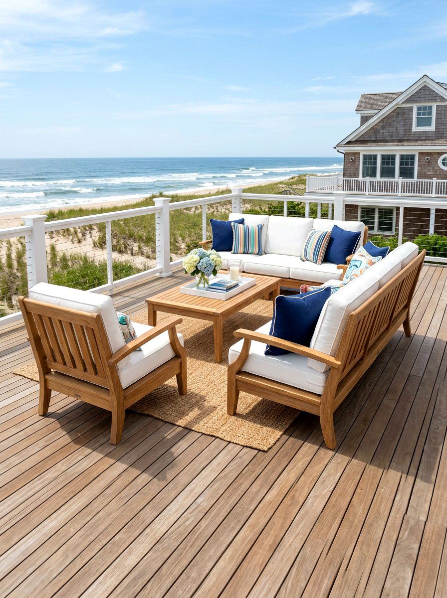 Teak Sofa With White Cushions - 30 teak patio furniture ideas