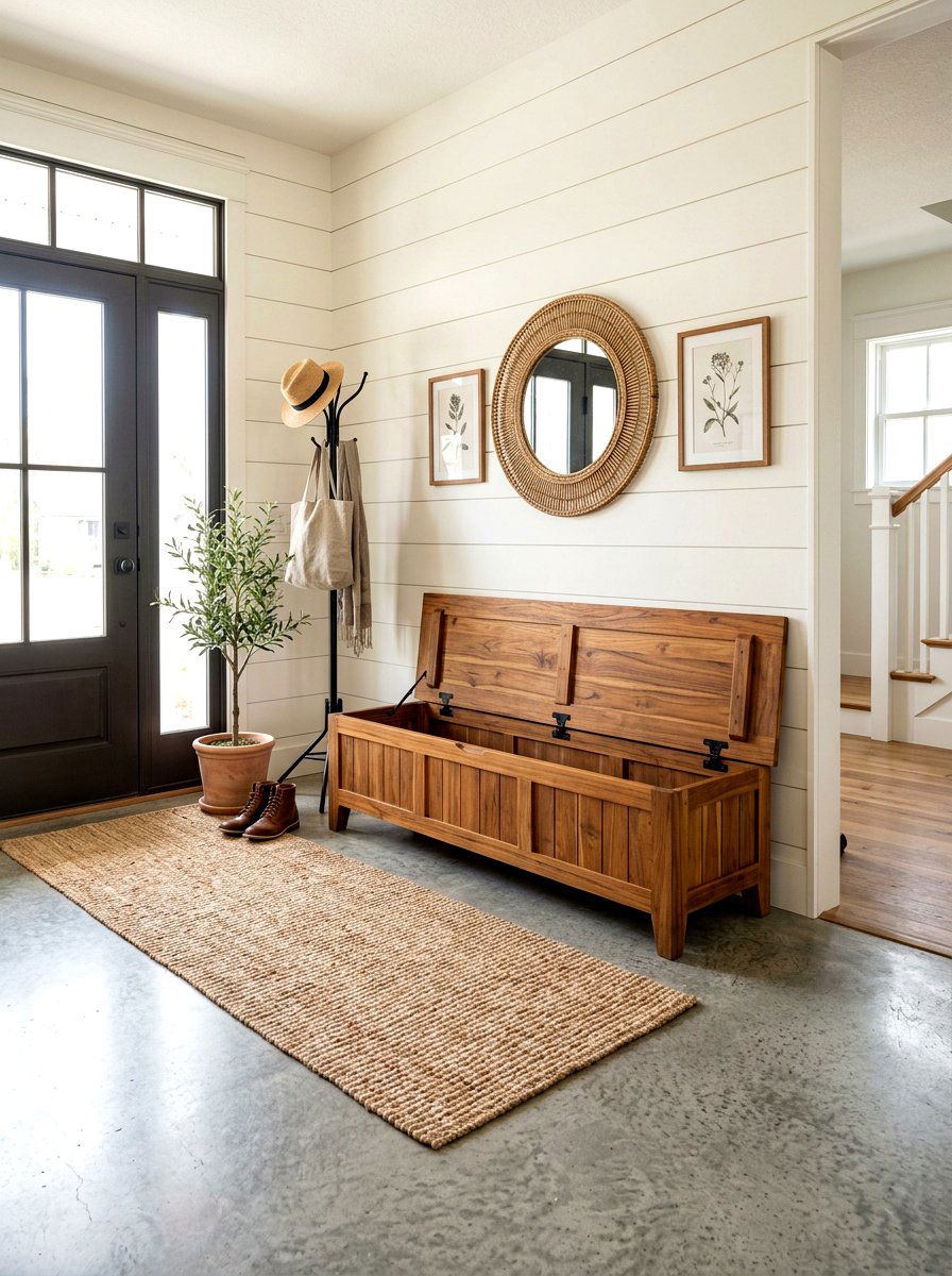 Teak Storage Bench - 30 teak patio furniture ideas