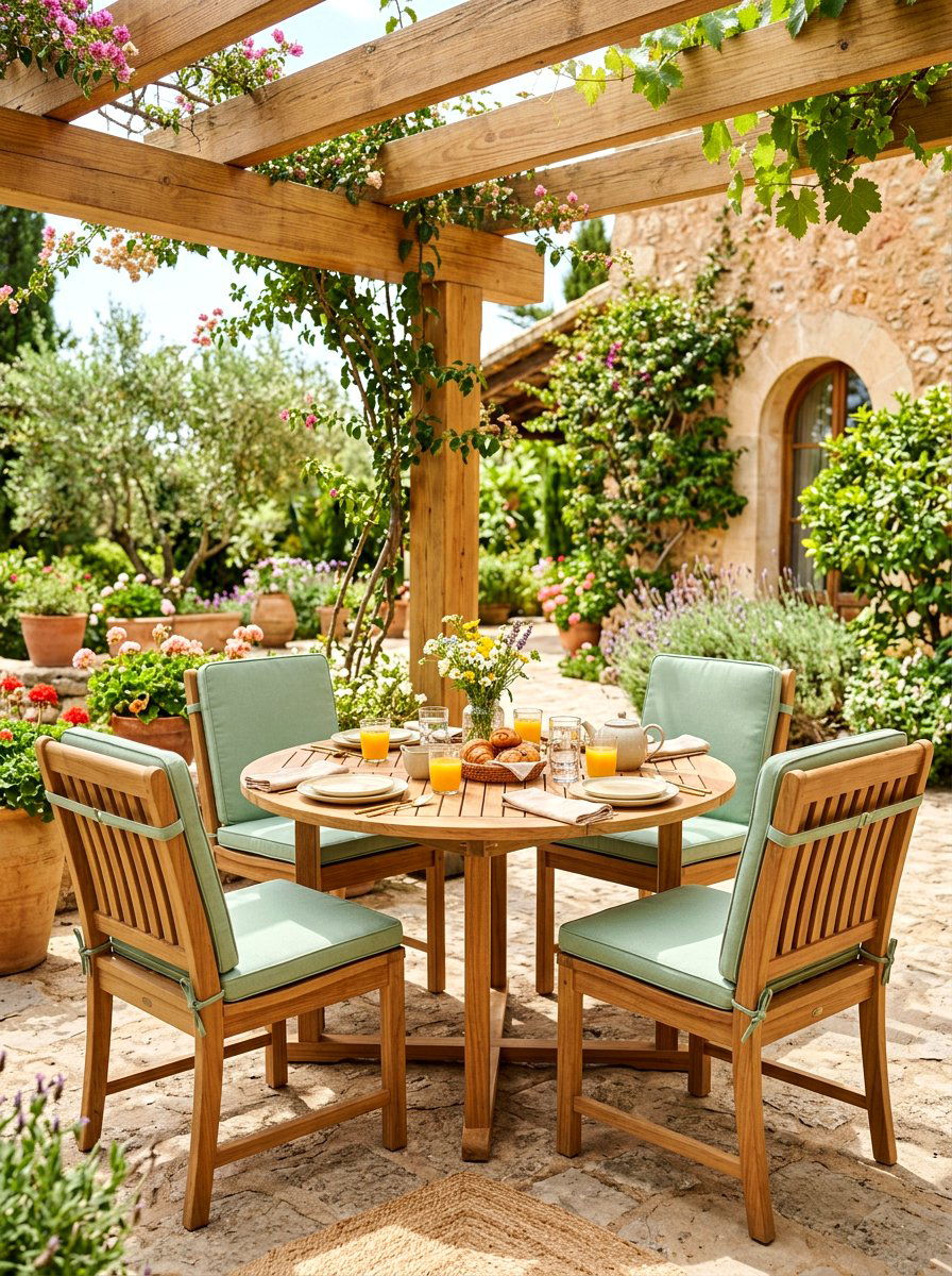 Teak Wood Breakfast Set - 30 covered patio breakfast nook ideas