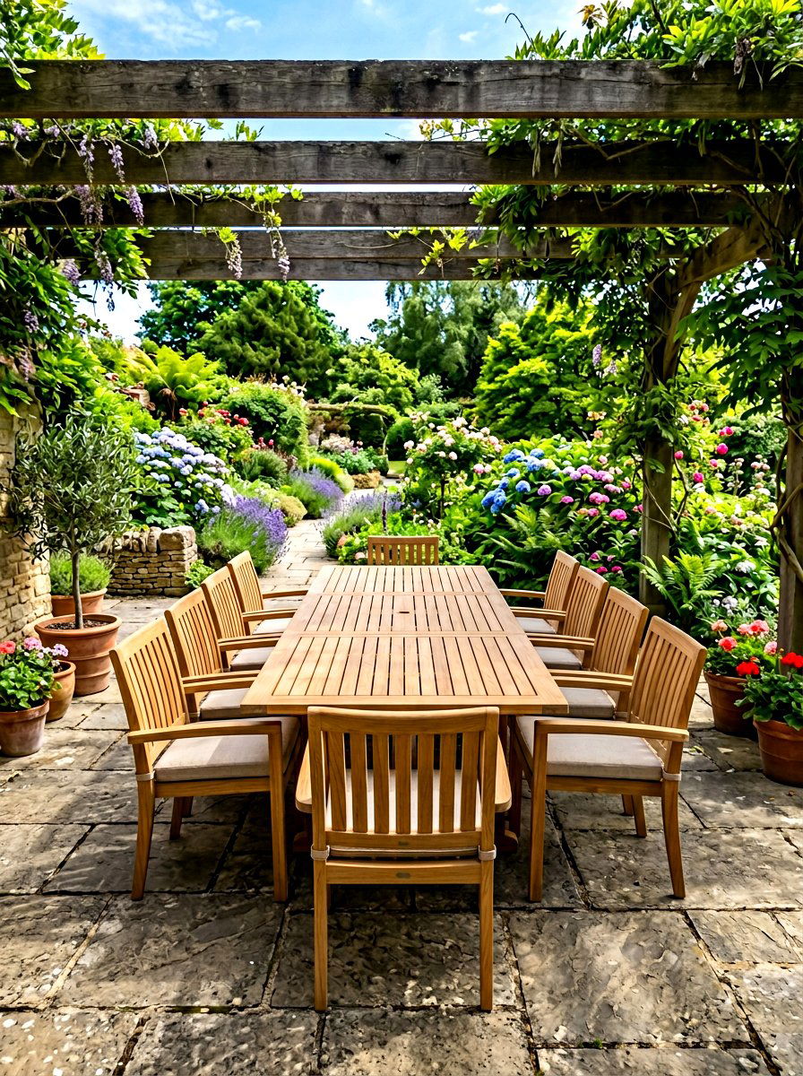 Teak Wood Dining Set - 30 modern outdoor furniture ideas