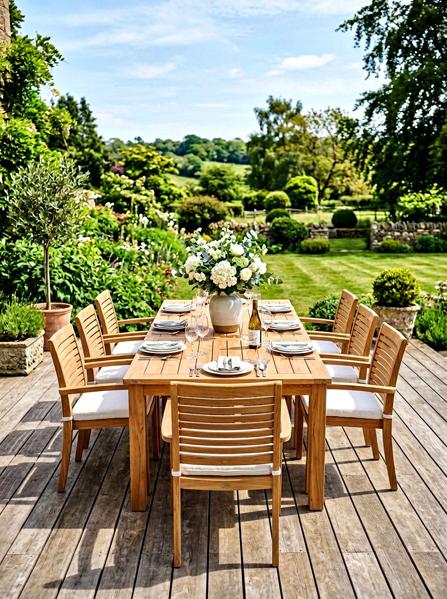 Teak Wood Dining Set - 30 deck seating ideas