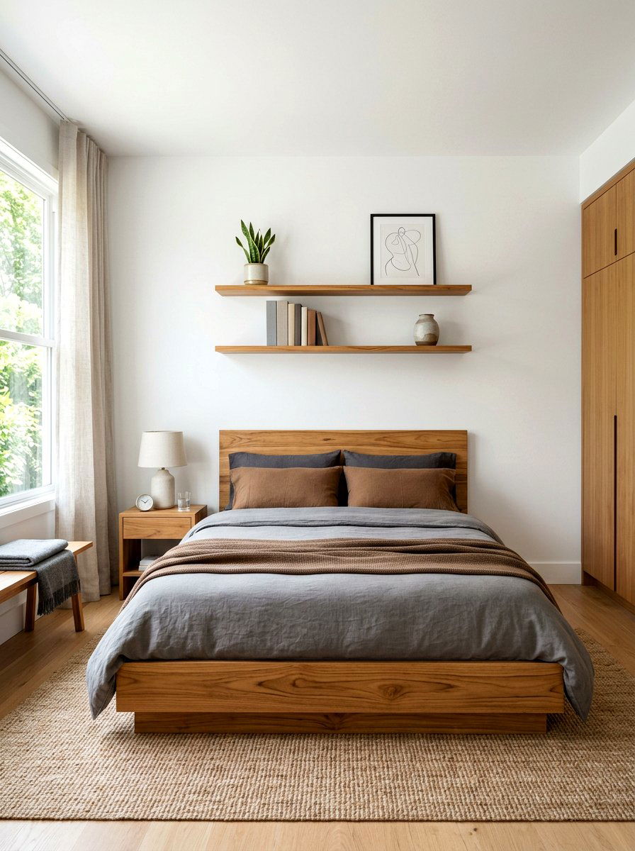 Teak Wood Minimalist Bedroom - 30 all brown bedroom ideas