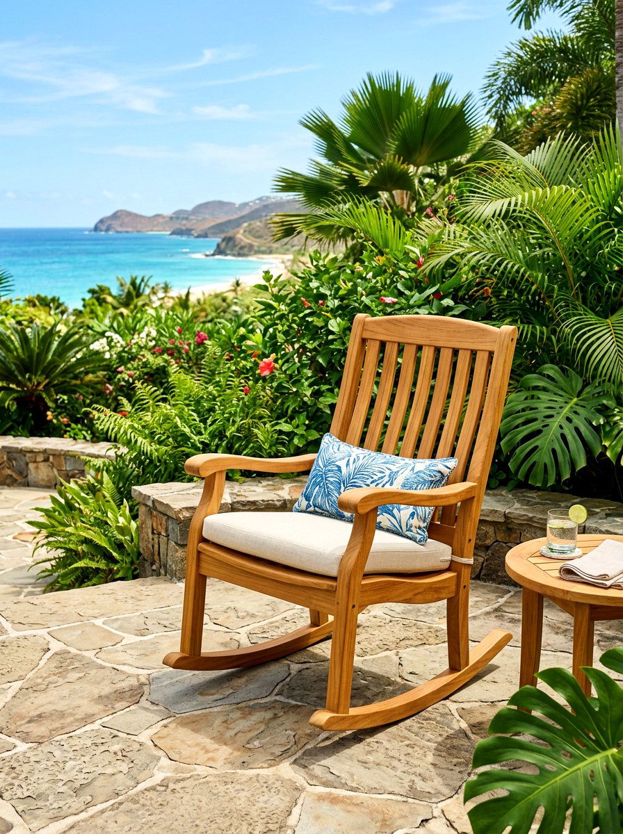 Teak Wood Outdoor Rocking Chair - 30 porch rocking chair ideas