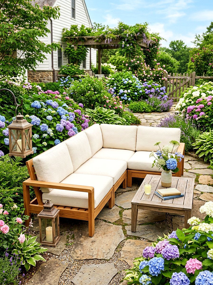 Teak Wood Sectional - 30 outdoor sectional ideas