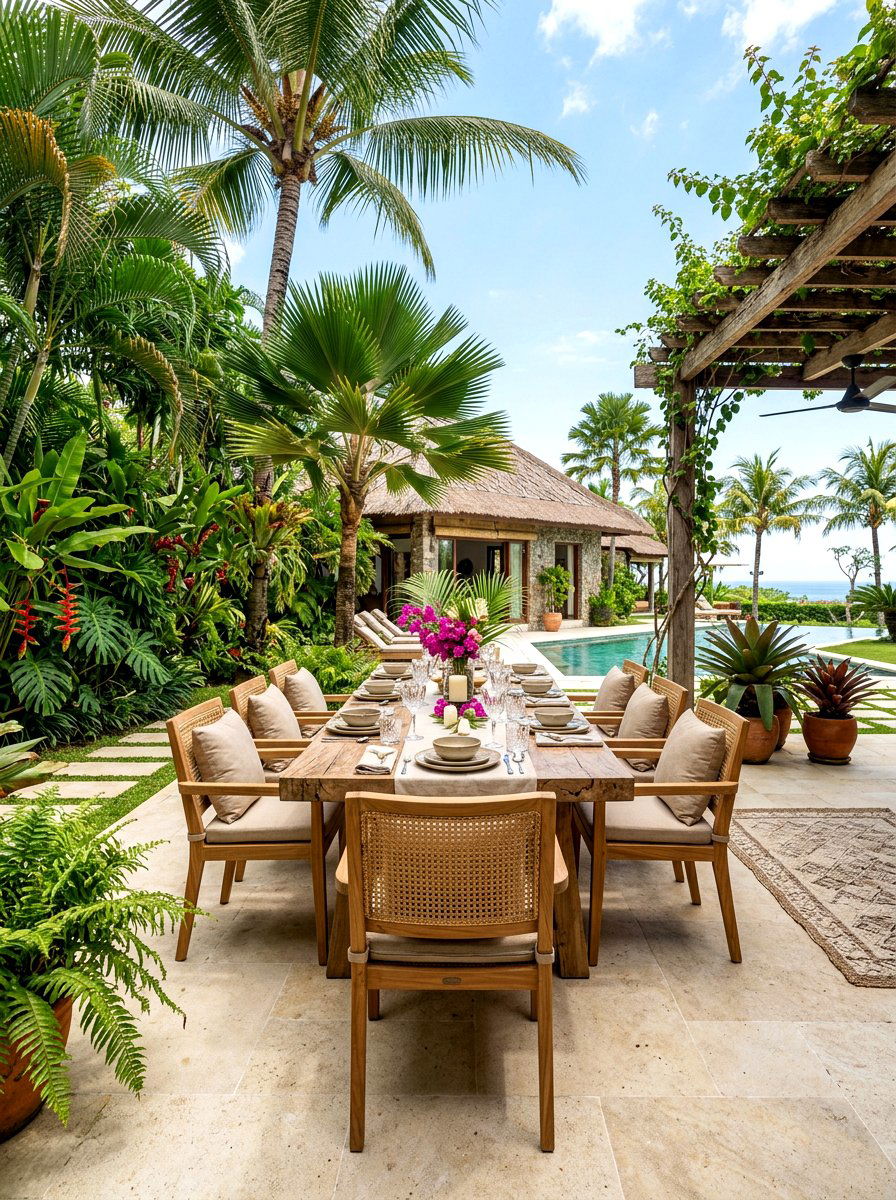 Teak and cane outdoor chairs - 30 cane dining chair ideas