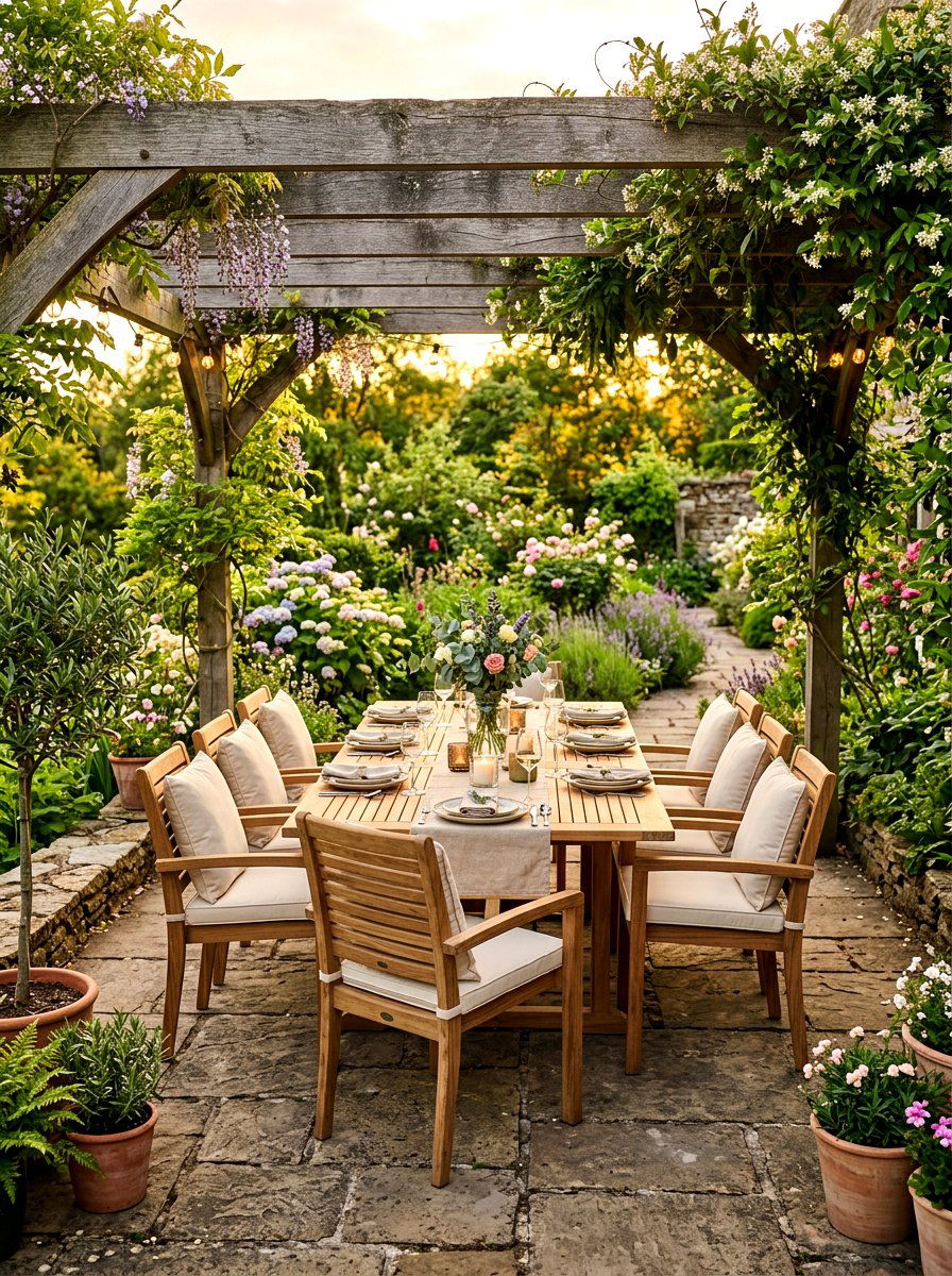 Teak outdoor dining set - 30 outdoor dining furniture ideas