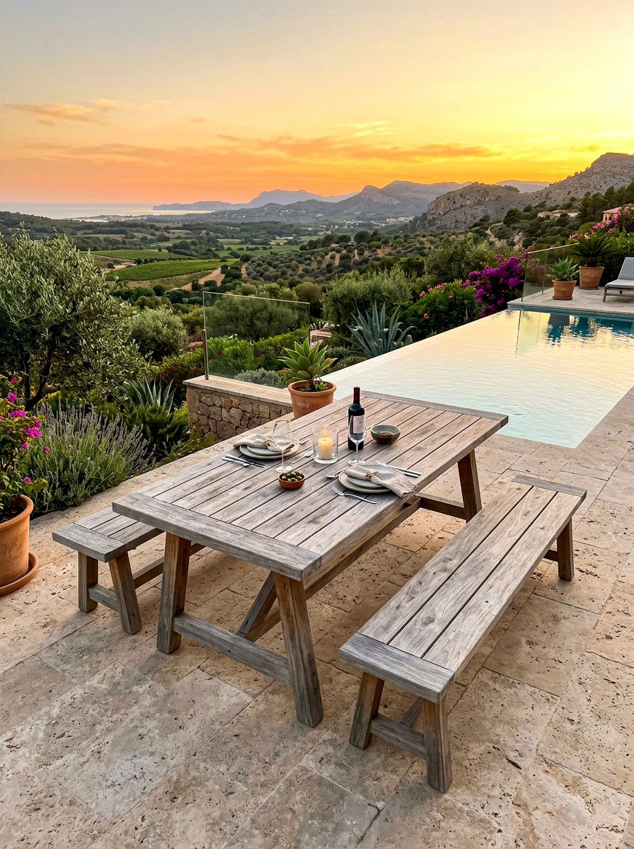 Teak picnic table - 30 backyard picnic table ideas