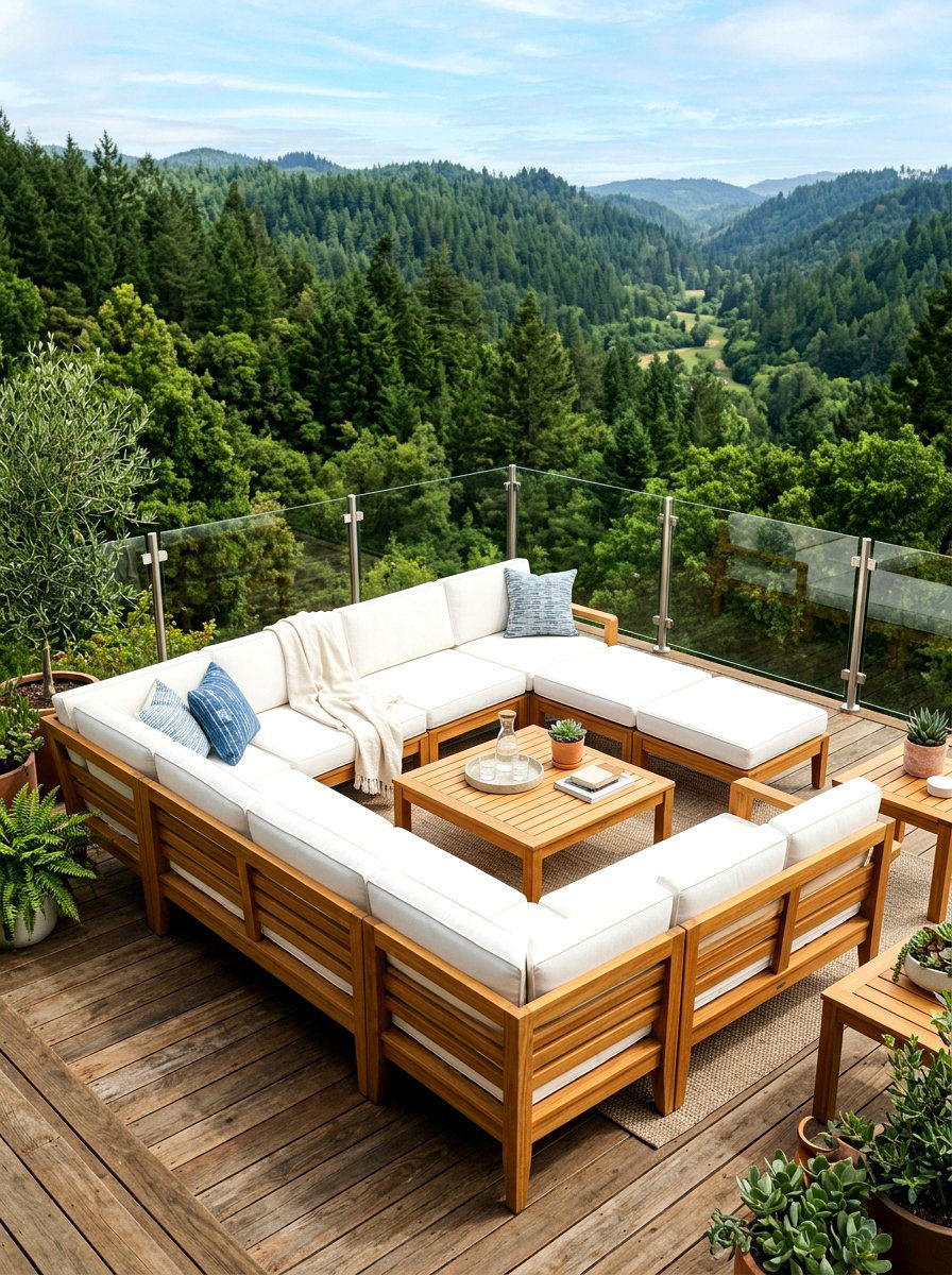 Teak sectional set - 30 modern patio sectional ideas