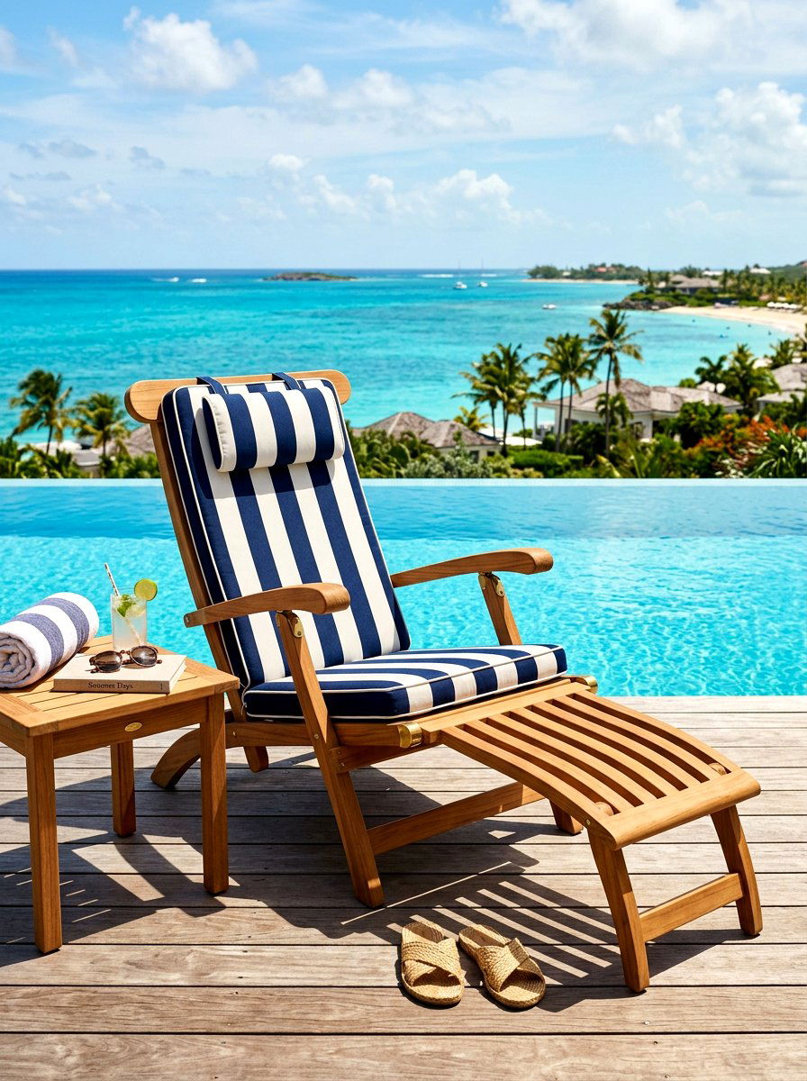 Teak steamer chair - 30 wooden patio furniture ideas