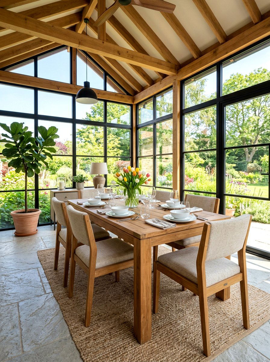 Teak sunroom dining - 30 sunroom furniture ideas