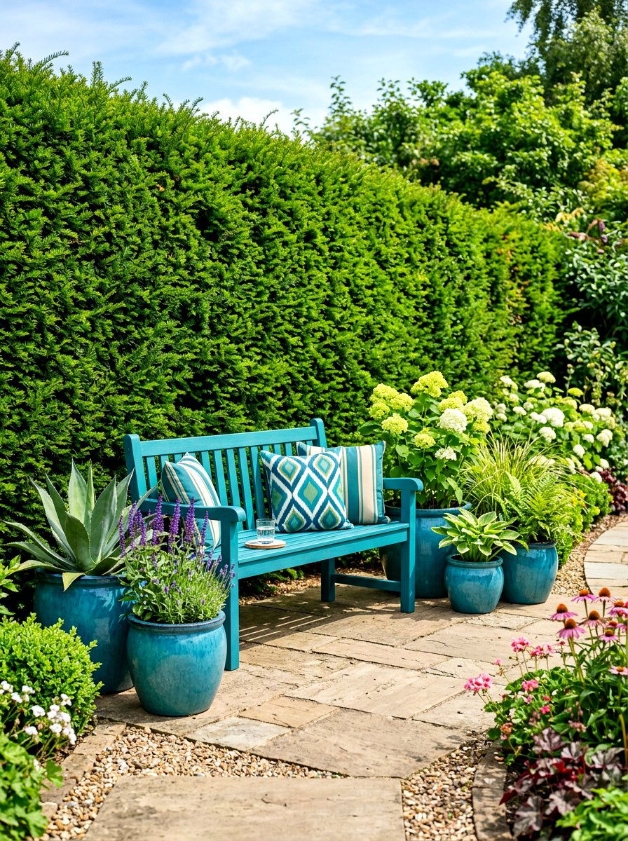 Teal Accent Garden - 30 summer garden ideas