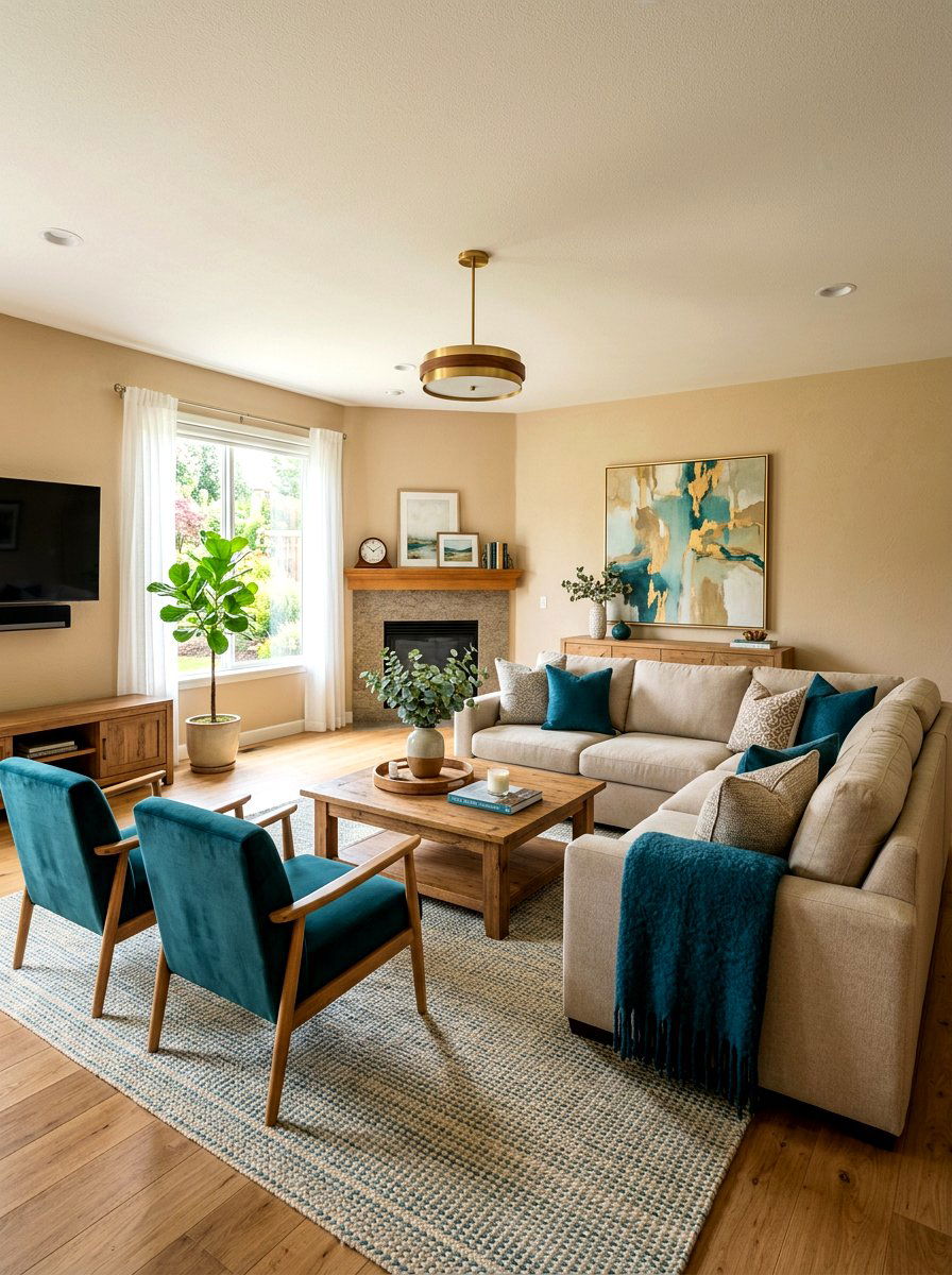 Teal And Beige Living Room - 30 teal living room ideas