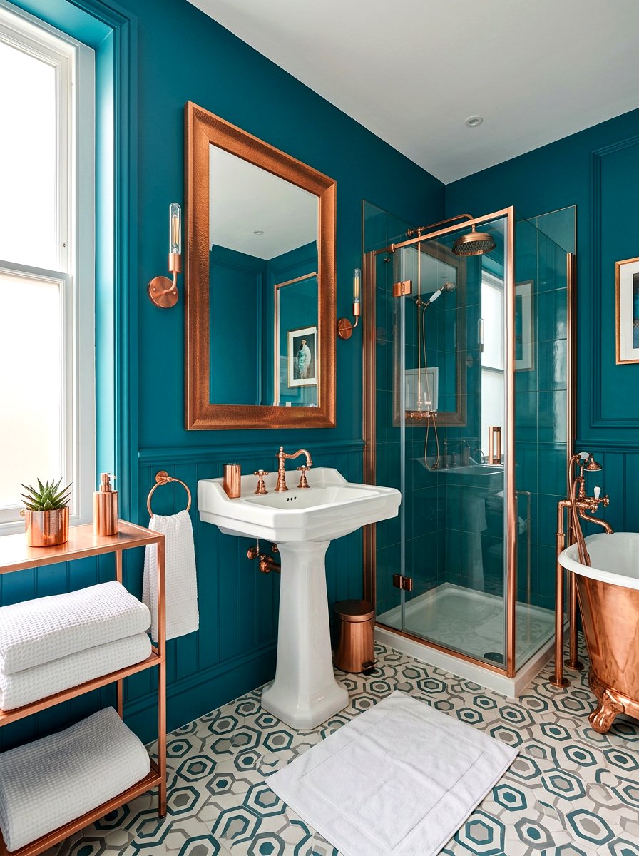 Teal And Copper Bathroom - 30 bathroom color scheme ideas