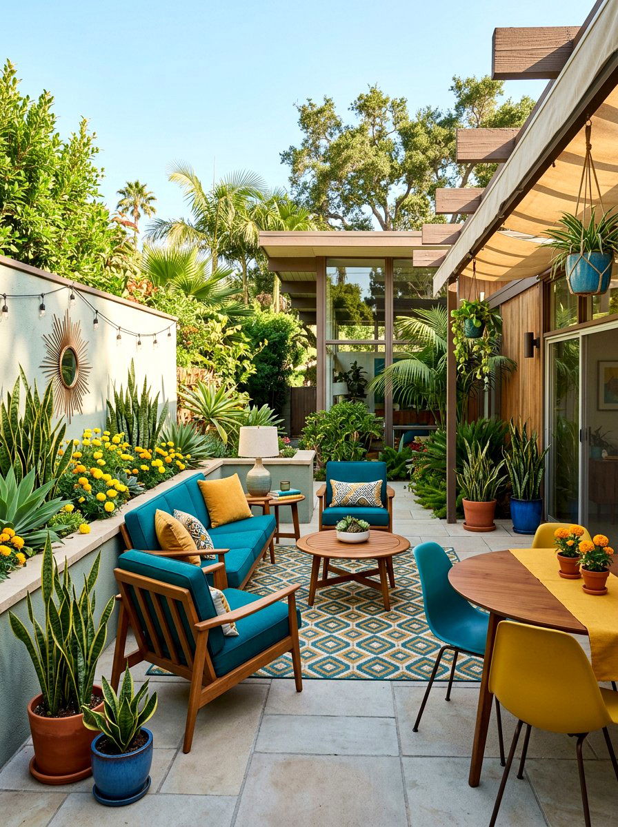 Teal And Mustard Yellow Patio - 30 patio color scheme ideas
