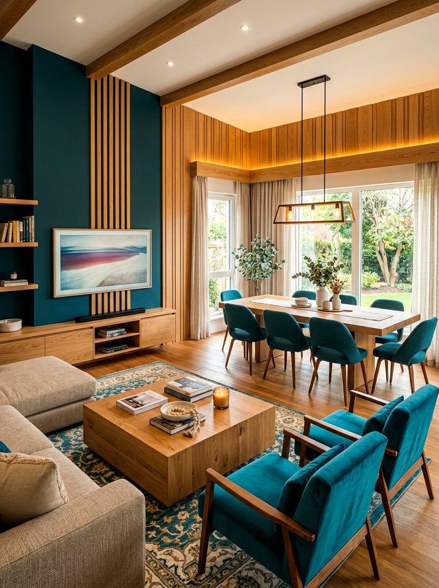 Teal And Wood Living Room - 30 teal living room ideas