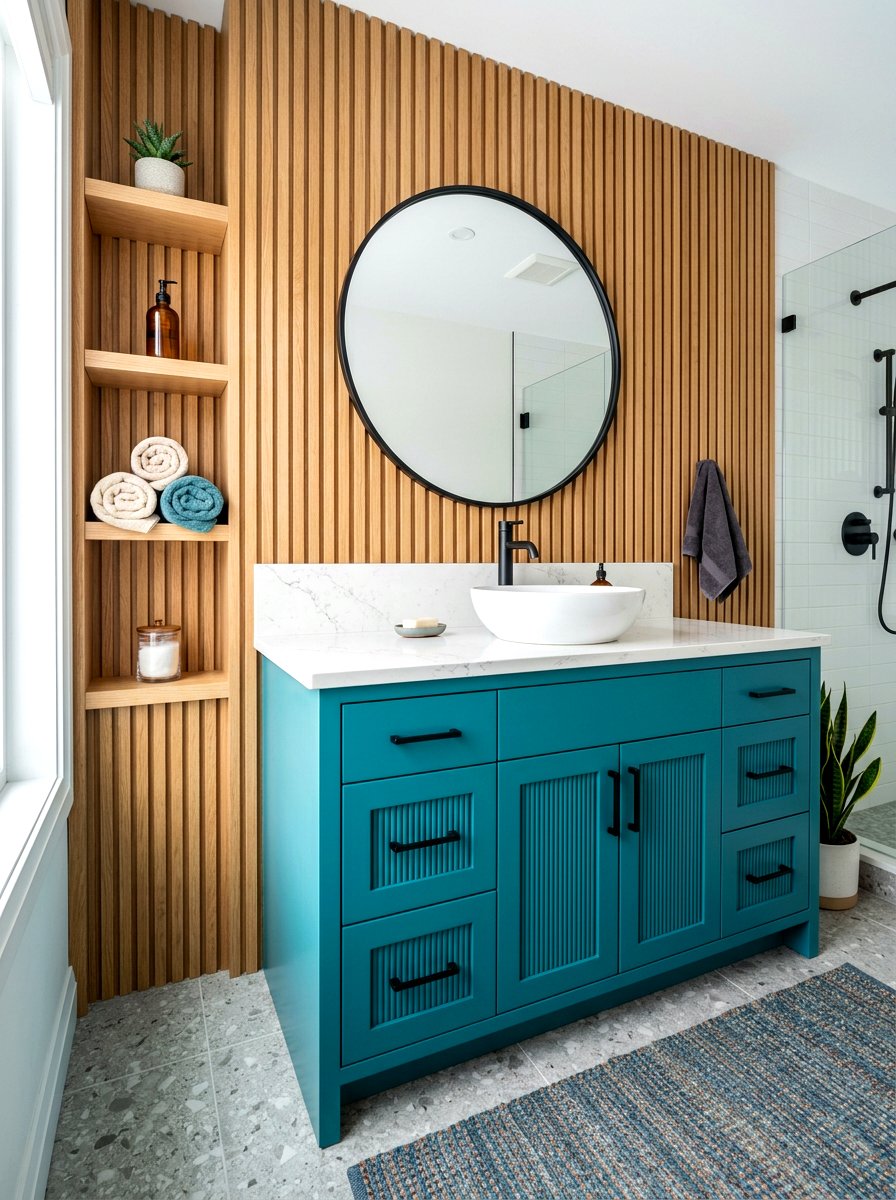 Teal Bathroom Cabinet - 30 blue bathroom ideas