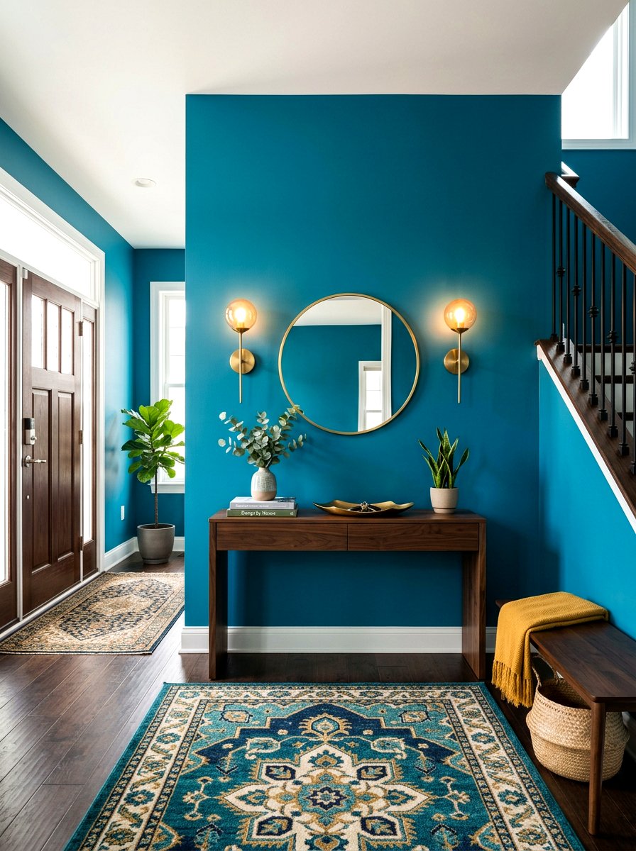 Teal Blue Entryway Paint - 30 dopamine entryway ideas