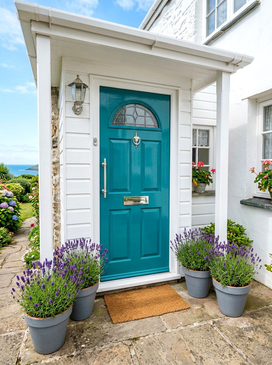 Teal Cottage Door - 30 cottage front door ideas