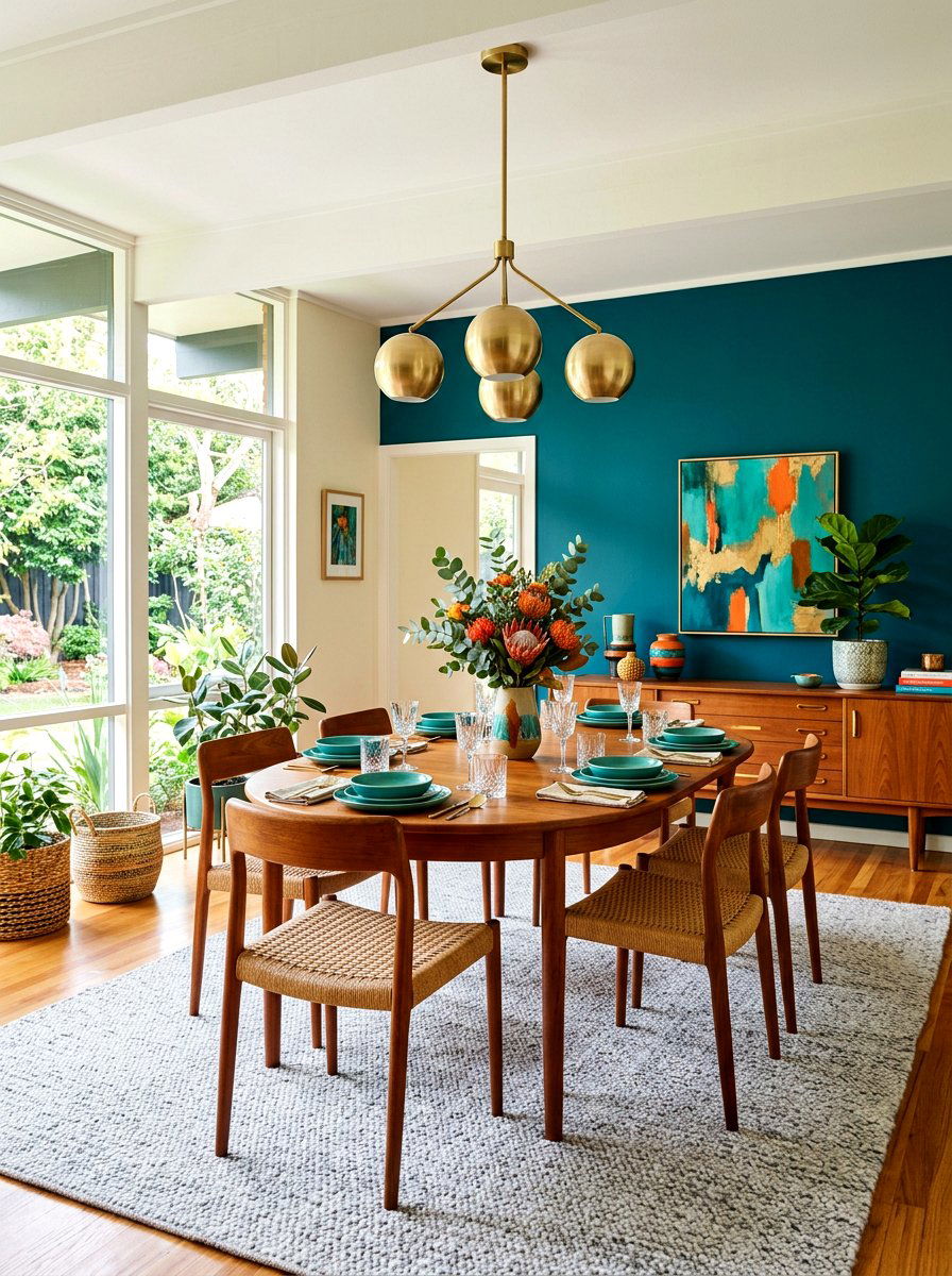 Teal Dining Room - 30 dining room color ideas
