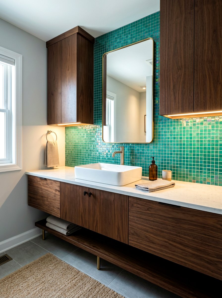 Teal Green Bathroom Backsplash - 30 green bathroom ideas