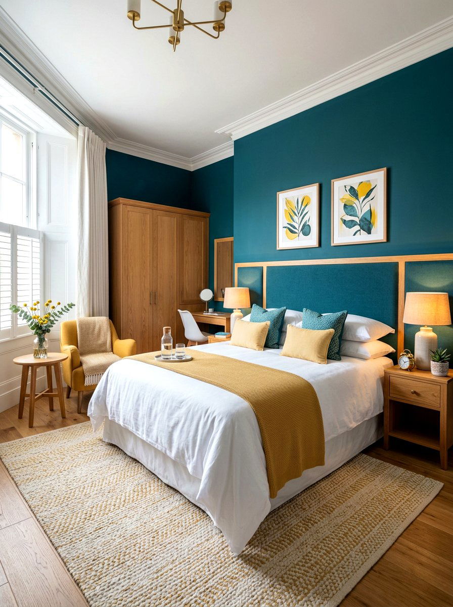 Teal Guest Bedroom - 30 tiny room big color ideas