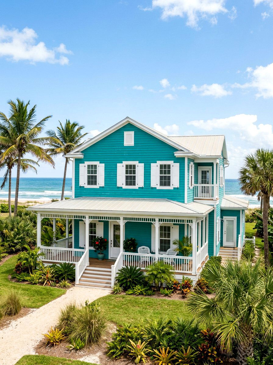 Teal House White Trim - 30 house trim color ideas