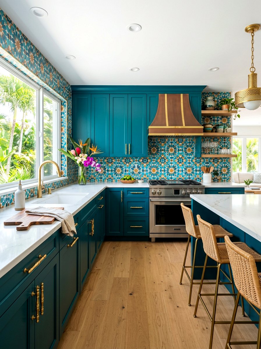Teal Kitchen Gold Brass Hardware - 30 brass kitchen hardware ideas