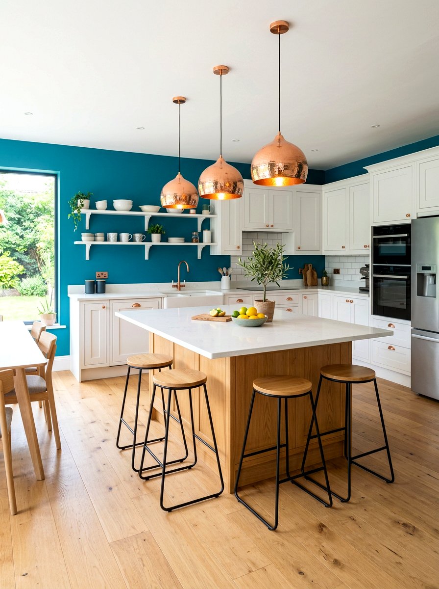 Teal Kitchen Wall - 30 kitchen wall color ideas